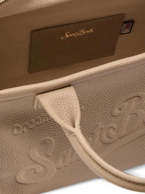 MC2 Saint Barth midi Vanity debossed leather tote bag - Neutrals