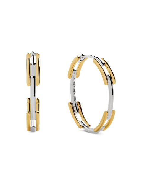 Monica Vinader GP Signature mixed-metal hoop earrings - Gold - zdjęcie produktu nr 1