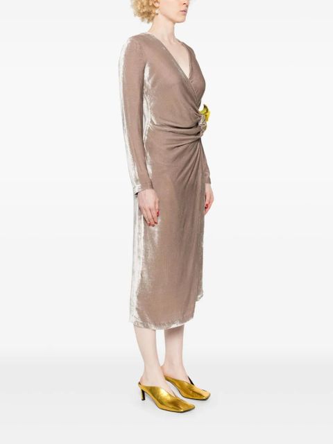 Blumarine velvet midi dress - Grey