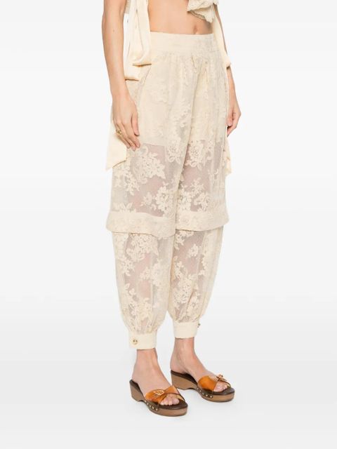 ZIMMERMANN Luna lace floral trousers - Neutrals