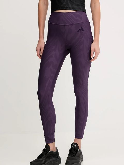 adidas Performance legginsy treningowe Optime damskie kolor fioletowy z nadrukiem JX3126 - zdjęcie produktu nr 1