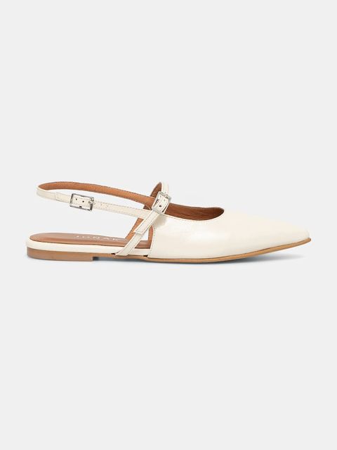 Jonak baleriny skórzane DURA kolor beżowy z odkrytą piętą 3400226