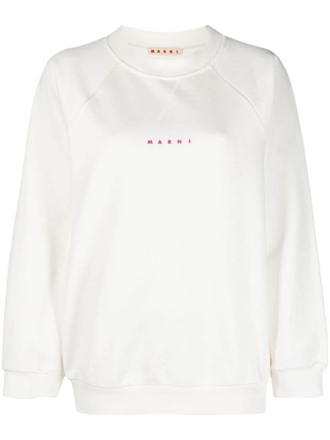 Marni logo-print cotton sweatshirt - White - zdjęcie produktu nr 1