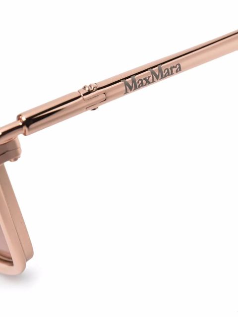 Max Mara Eyewear oversized geometric-frame pilot sunglasses - Gold