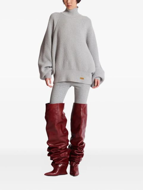 Balmain turtleneck ribbed jumper - Grey