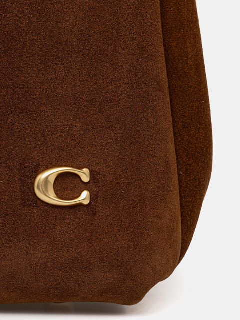 Coach torebka zamszowa Lana kolor brązowy CBZ96