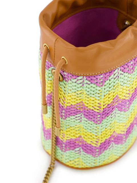 Gucci mini GG Marmont chevron-knit bucket bag - Brown