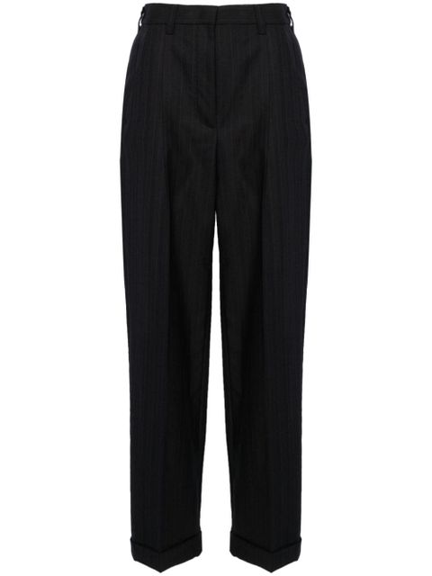 Miu Miu high-waisted pinstripe tailored trousers - Blue