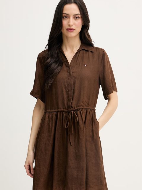 Tommy Hilfiger sukienka letnia lniana - zdjęcie produktu nr 1