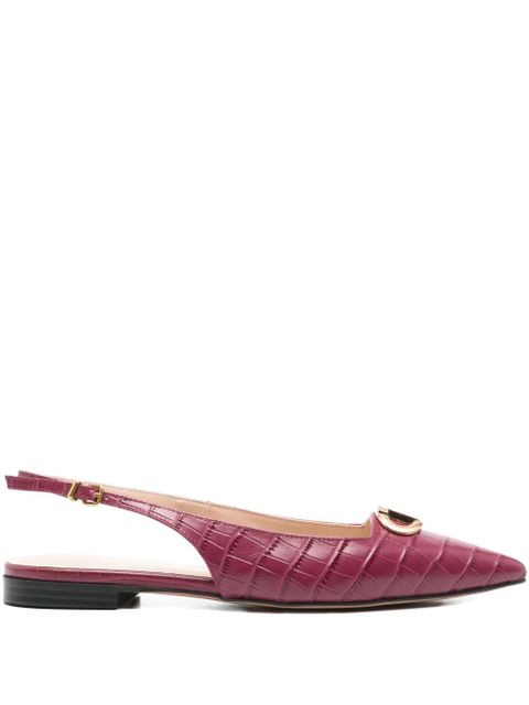 TWINSET crocodile-effect slingback pumps - Purple - zdjęcie produktu nr 1