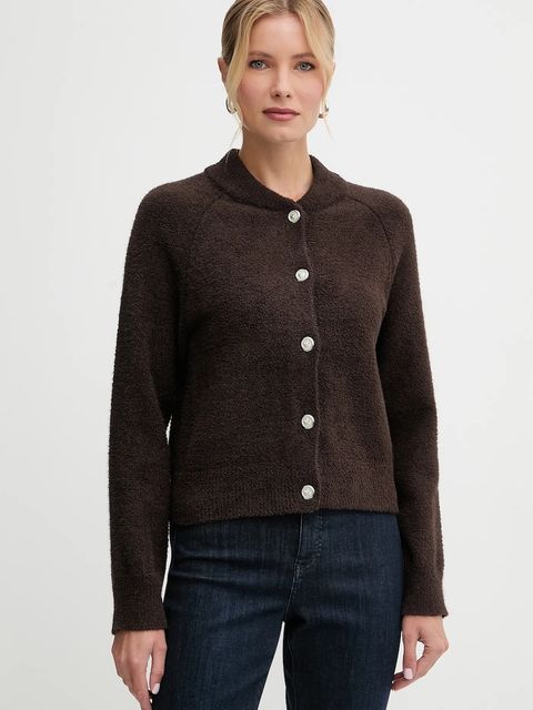 Morgan kardigan damski kolor brązowy MPACK - zdjęcie produktu nr 1