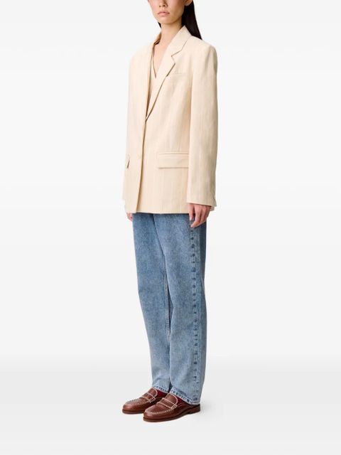 Claudie Pierlot pinstripe pocket blazer - Neutrals