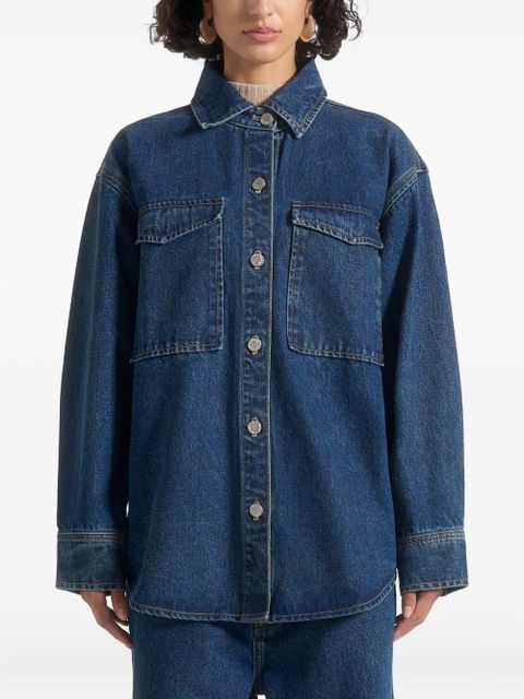 Manière De Voir Joy pocket button overshirt - Blue