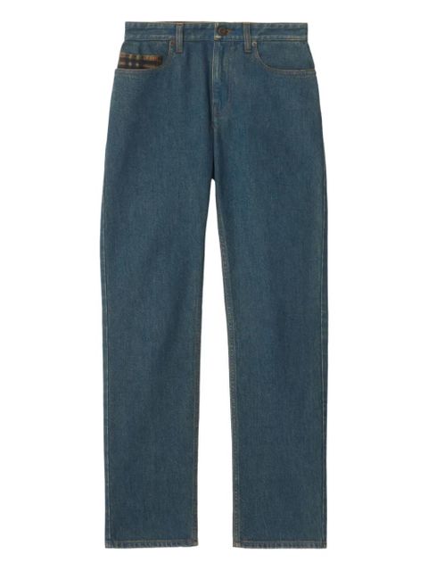 Burberry logo-patch straight-leg jeans - Blue - zdjęcie produktu nr 1