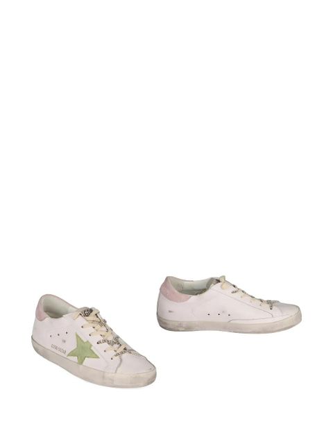 Golden Goose suede star super star trainers - White