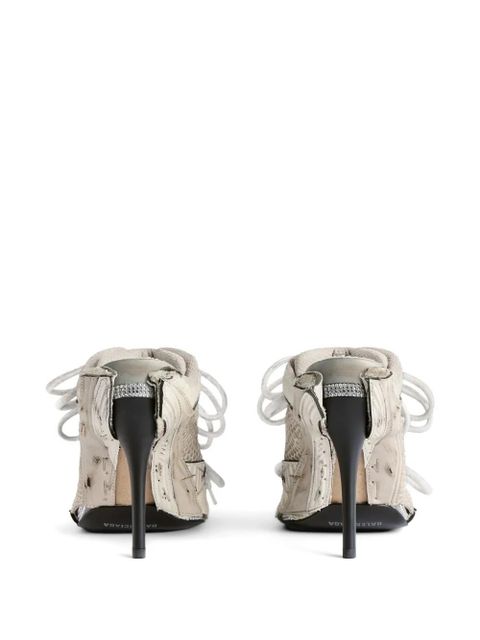 Balenciaga lace-up mesh mules - Neutrals
