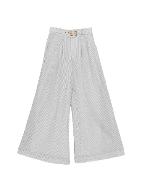 ZIMMERMANN belted striped palazzo pants - White - zdjęcie produktu nr 1