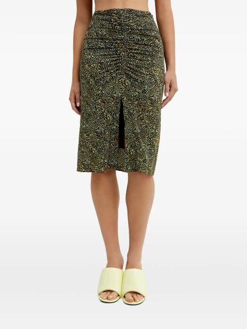 ISABEL MARANT ruched-front patterned midi skirt - Green - zdjęcie produktu nr 2
