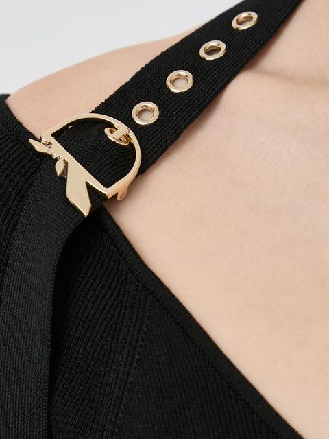 Patrizia Pepe sukienka kolor czarny mini dopasowana 8A1244 K164