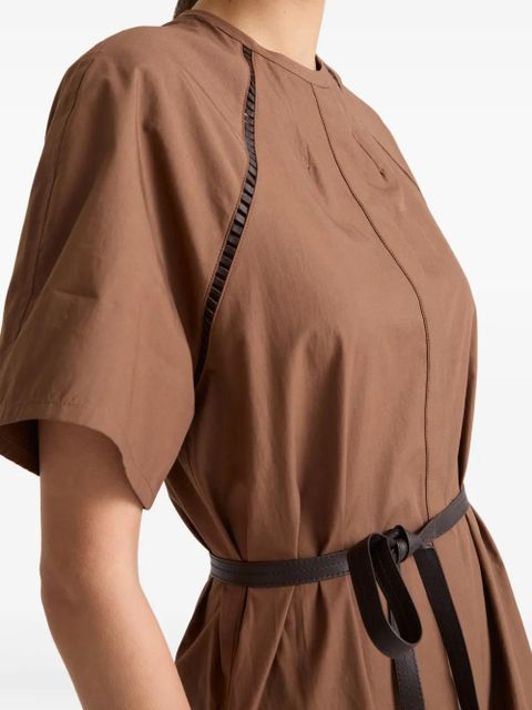 Yves Salomon belted midi dress - Brown