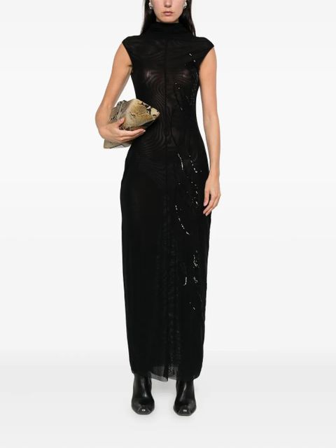 Jean Paul Gaultier sequin-embellished maxi dress - Black