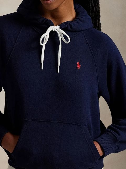 Polo Ralph Lauren bluza damska kolor granatowy z kapturem melanżowa 211971691