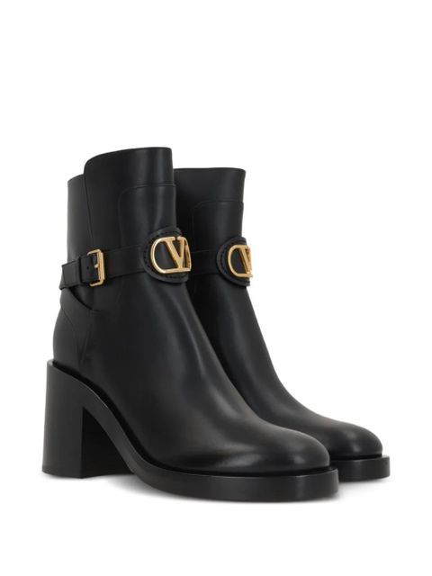 Valentino Garavani 70mm buckle-strap logo boots - Black - zdjęcie produktu nr 2