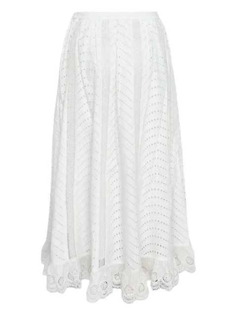 Ulla Johnson lace-trim midi skirt - White - zdjęcie produktu nr 2