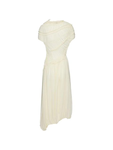 Magda Butrym ruched-effect ruffled dress - Neutrals - zdjęcie produktu nr 2