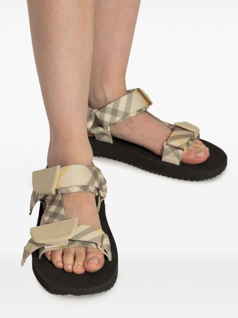 Burberry Check Trek double-strap sandals - Neutrals