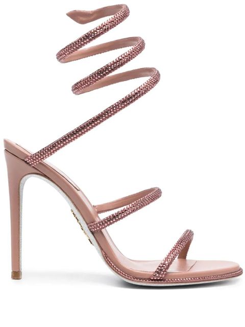 René Caovilla crystal-embellished 115mm leather sandals - Pink - zdjęcie produktu nr 1
