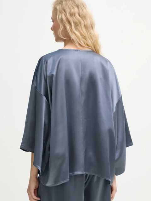 By Malene Birger bluzka CICIE damska kolor niebieski gładka 102500