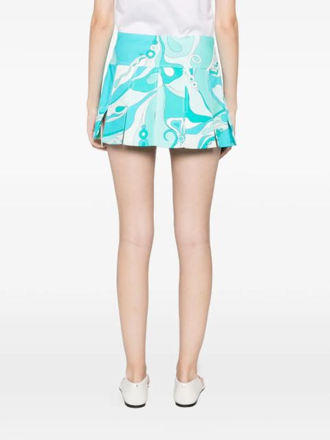 PUCCI pleated print mini skirt - Blue