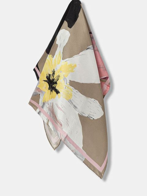 Stine Goya apaszka jedwabna damska kolor beżowy wzorzysta SG-PF25-A010-2287 - zdjęcie produktu nr 1