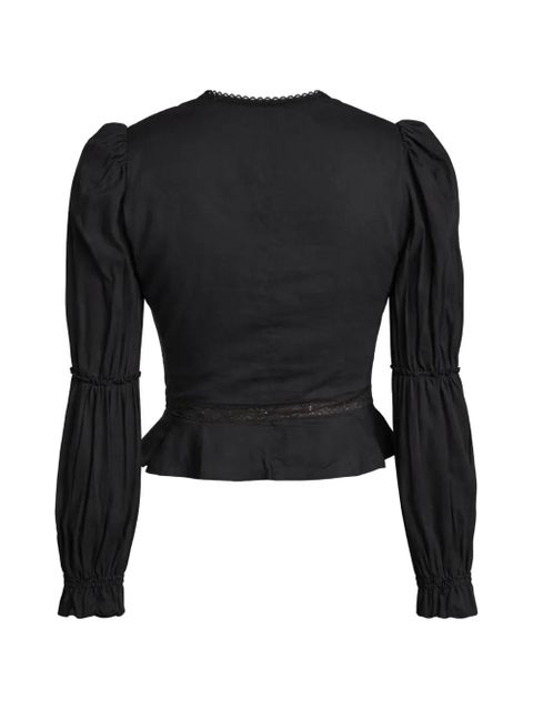 Reformation Meadowlark V-neck blouse - Black - zdjęcie produktu nr 2