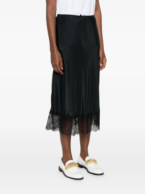 Moschino lace-trim midi skirt - Black