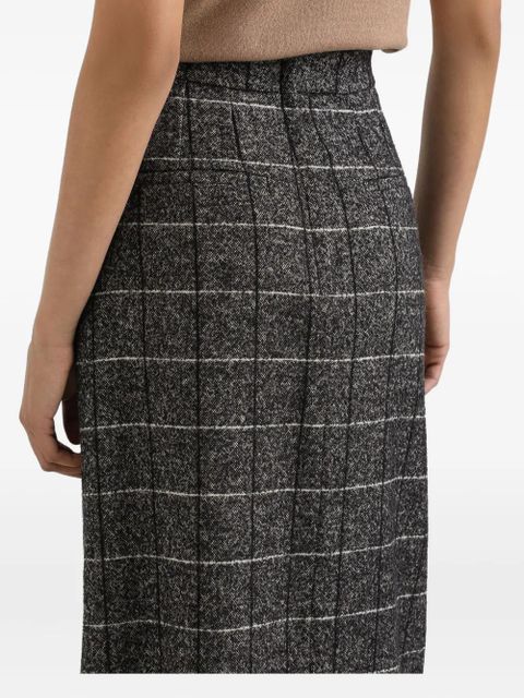 Dolce & Gabbana checked pleated midi skirt - Grey