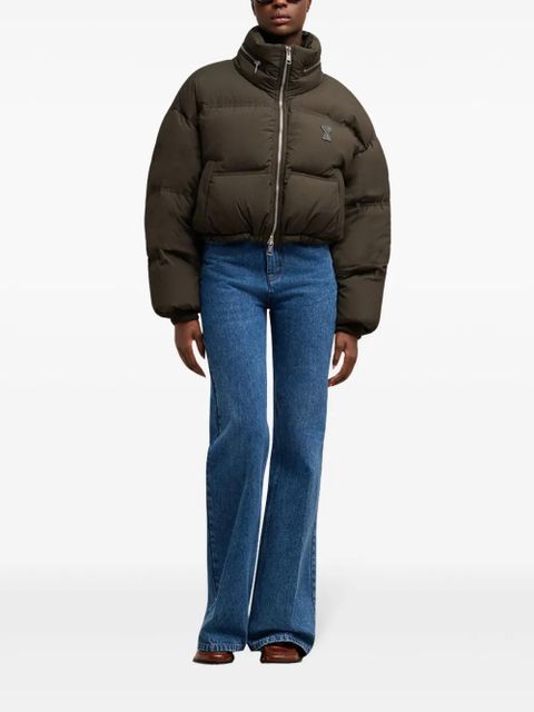 AMI Paris zipped puffer jacket - Brown - zdjęcie produktu nr 2