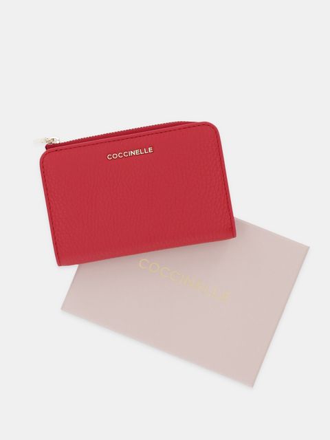 Coccinelle portfel skórzany damski kolor czerwony E2 MW5 11 D1 01