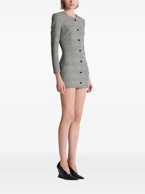 Balmain Prince of Wales-check dress - Grey
