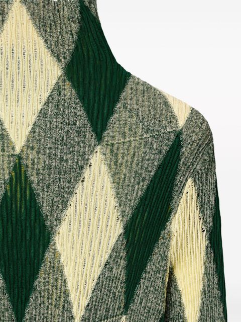 Burberry argyle ribbed-knit dress - Green