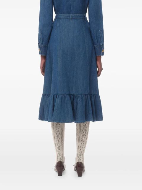 Valentino Garavani lightweight denim cotton skirt - Blue