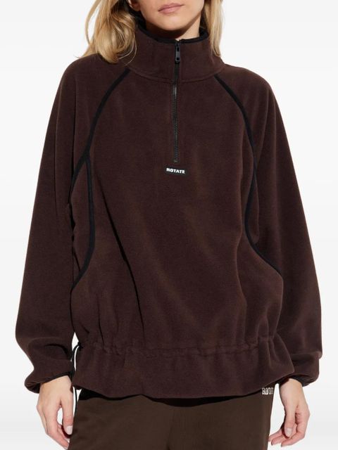 ROTATE BIRGER CHRISTENSEN half-zip fleece jacket - Brown