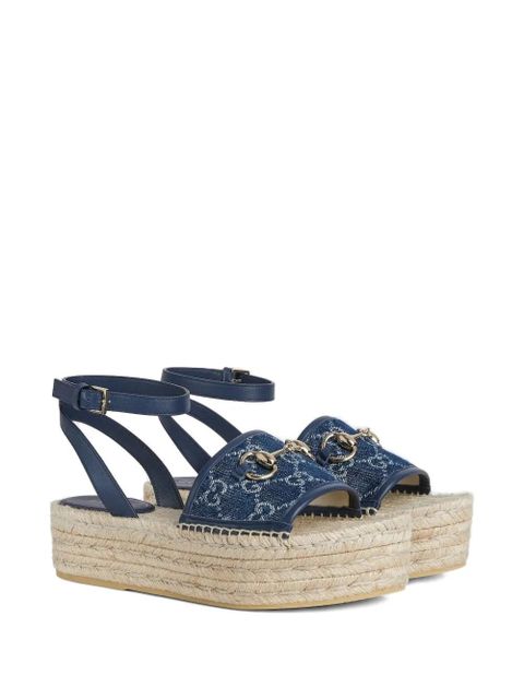 Gucci 45mm signature Horsebit detail denim sandals - Blue - zdjęcie produktu nr 2
