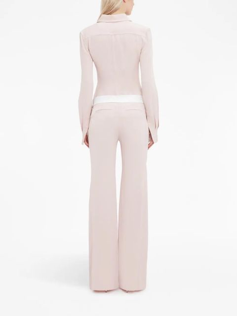 Victoria Beckham side-panel detail flared trousers - Pink