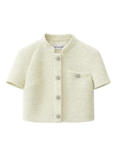 Self-Portrait boucle top - White - zdjęcie produktu nr 2