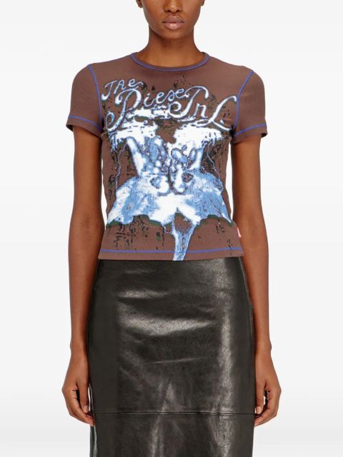 Diesel t-Brenda printed T-shirt - Brown