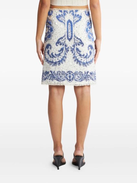 ETRO sequin-embellished skirt - White