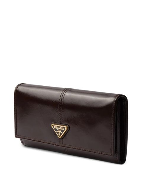 Prada logo-plaque leather wallet - Brown - zdjęcie produktu nr 2