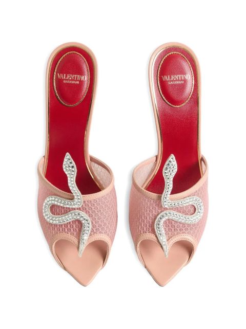 Valentino Garavani Coeur Vipère mesh slide sandals 105mm - Pink